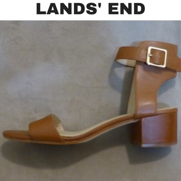 Lands' End Shoes - LANDS' END Ankle-Strap Sandals Block Heel - Sz 8.5